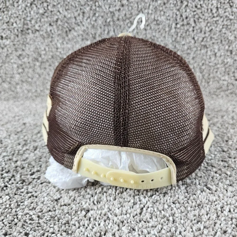 Vintage Datsun Trucker Hat Cap Snap Back 3 Stripe Mesh 280ZX Brown Tuner JDM 80s